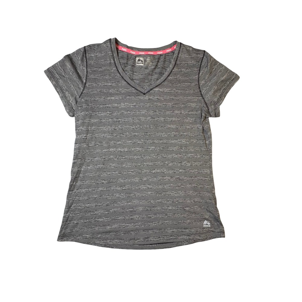 RBX Performance Womens Grey Space Dye X-Dri V-Neck Short Sleeve T-Shirt Size M